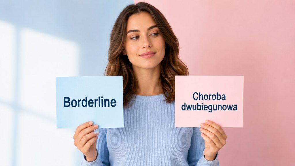 Borderline a choroba dwubiegunowa – jak odróżnić te dwa zaburzenia Borderline i chorobę dwubiegunową łączą wahania nastroju, ale różni je rytm, czas trwania i wyzwalacze emocji. Wyjaśniamy, jak je odróżnić i dlaczego to ważne.