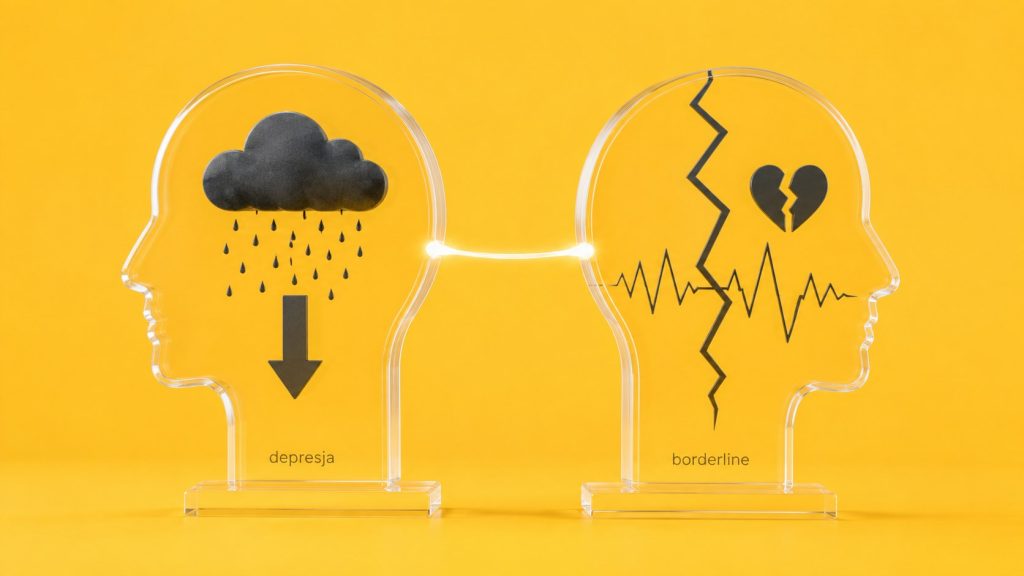 Borderline a depresja – jak je odróżnić i co je łączy Borderline i depresję łączy obniżony nastrój, ale różni rytm emocji, pustka i wzorce relacji. Wyjaśniamy, jak je odróżnić i dlaczego często idą w parze.