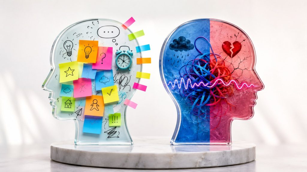 Borderline a ADHD – podobne objawy, różne zaburzenia Borderline i ADHD dzielą impulsywność i trudności emocjonalne, ale mają inny rdzeń. Wyjaśniamy różnice, kwestię współwystępowania i jak je rozróżnić.