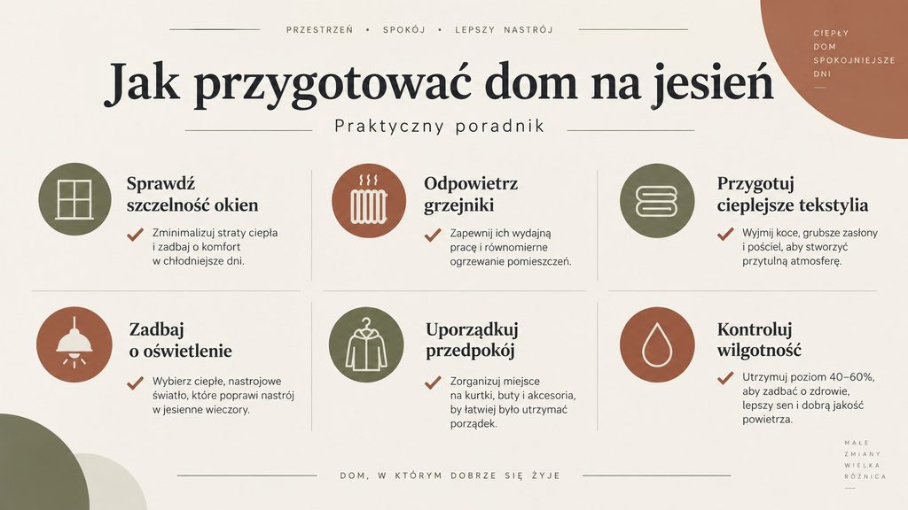Jak przygotować dom na jesień? Kontrola ogrzewania, okien, rynien i porządki przed chłodnymi dniami